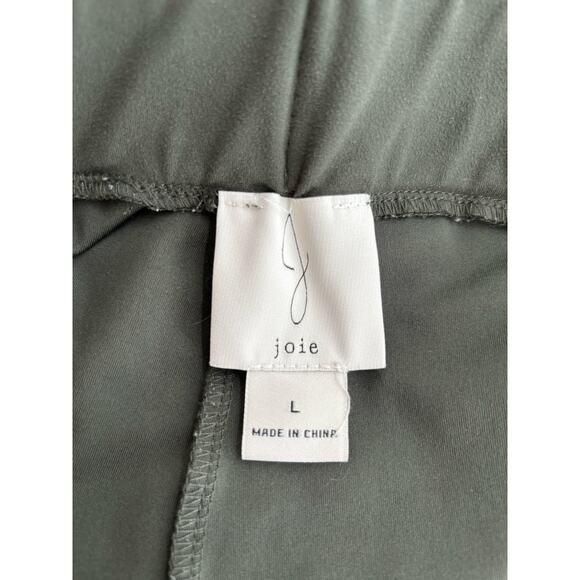 joie pull on cropped ankle pants trousers casual Athleisure Large Stretch Olive - Picture 5 of 6